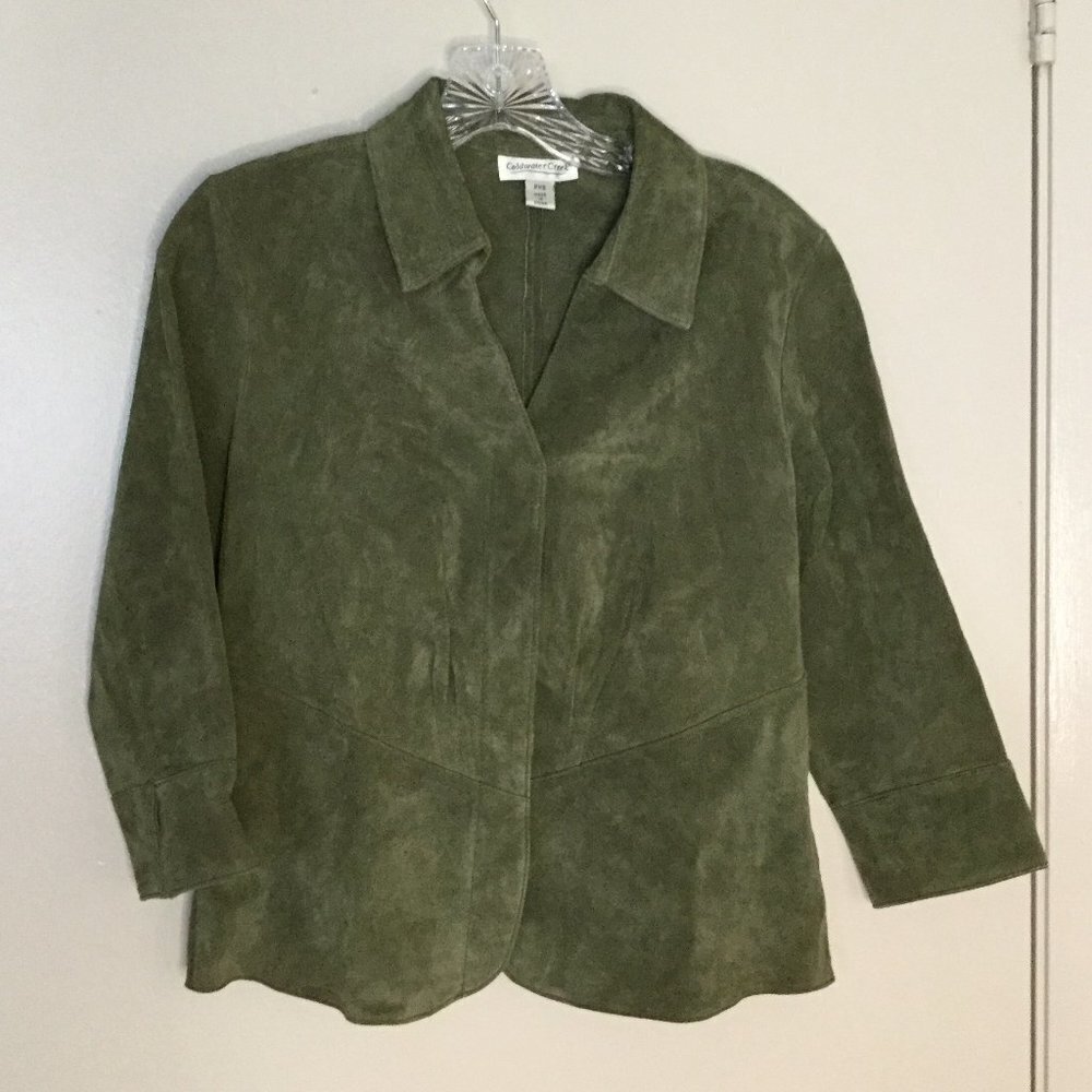 Coldwater Creek Green Suede Jacket